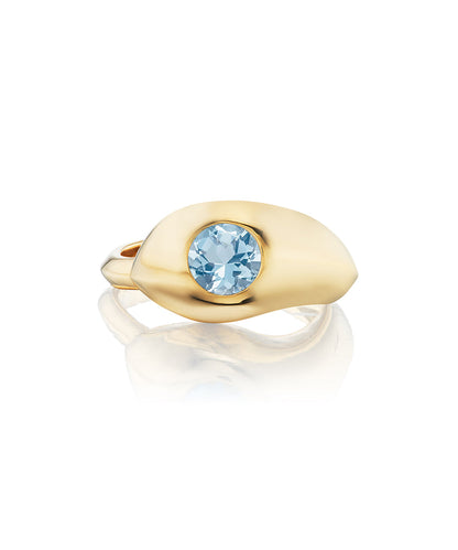 Drip Drop Ring with Aquamarine