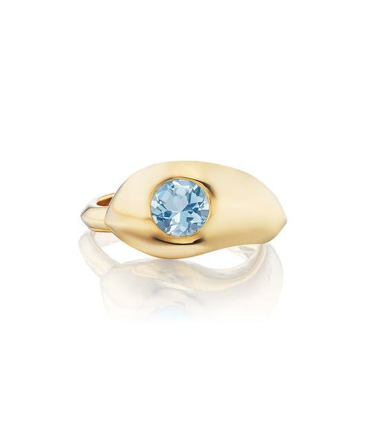 Drip Drop Ring with Aquamarine