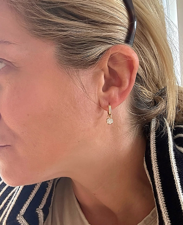 Bloom Drop Earrings With Diamonds