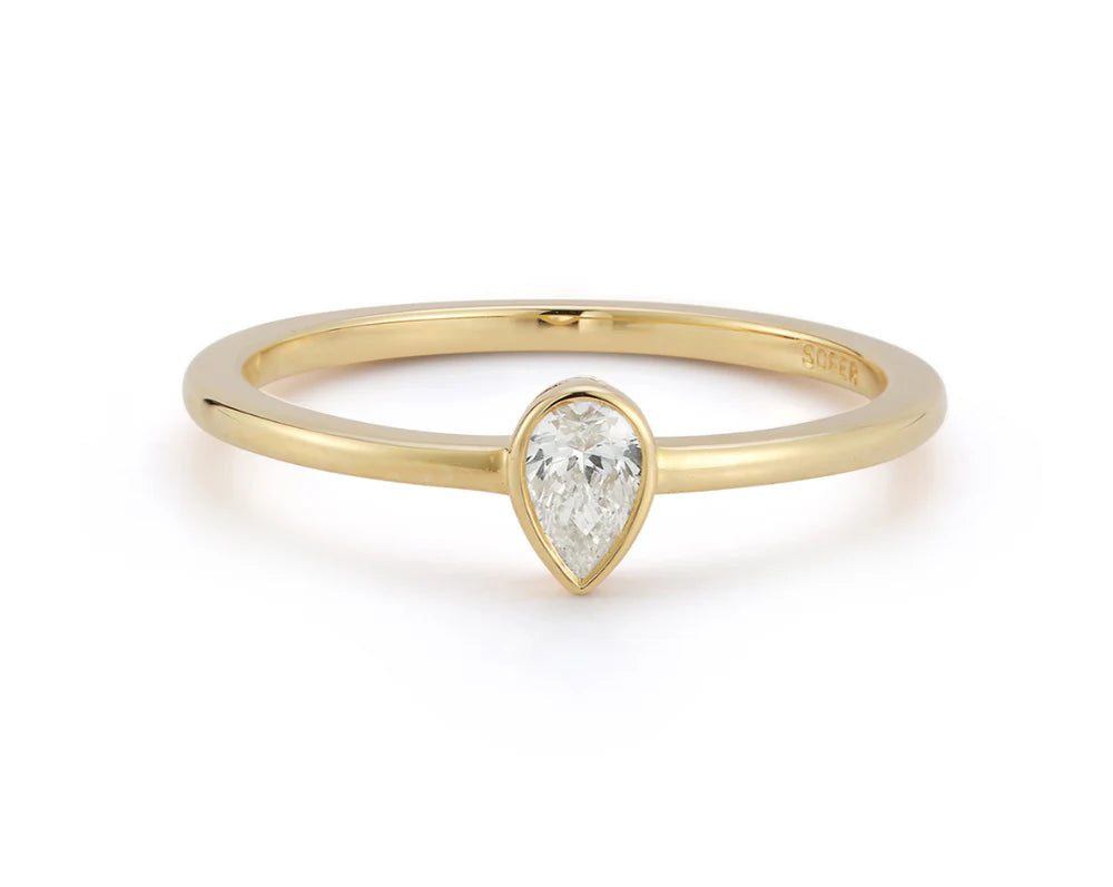 Bezel Set Band - Pear