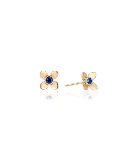 Medium Fleur Earrings with Blue Sapphires