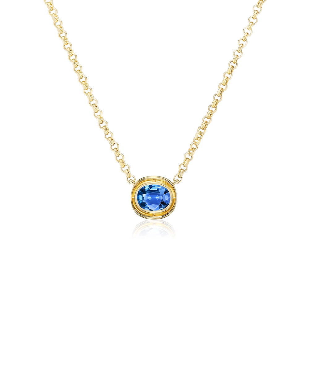 Eclipse Necklace with Blue Sapphire