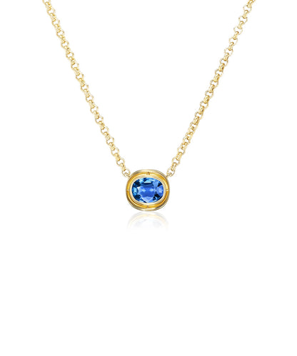 Eclipse Necklace with Blue Sapphire