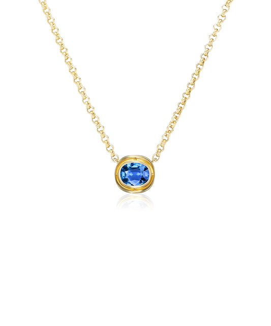 Eclipse Necklace with Blue Sapphire