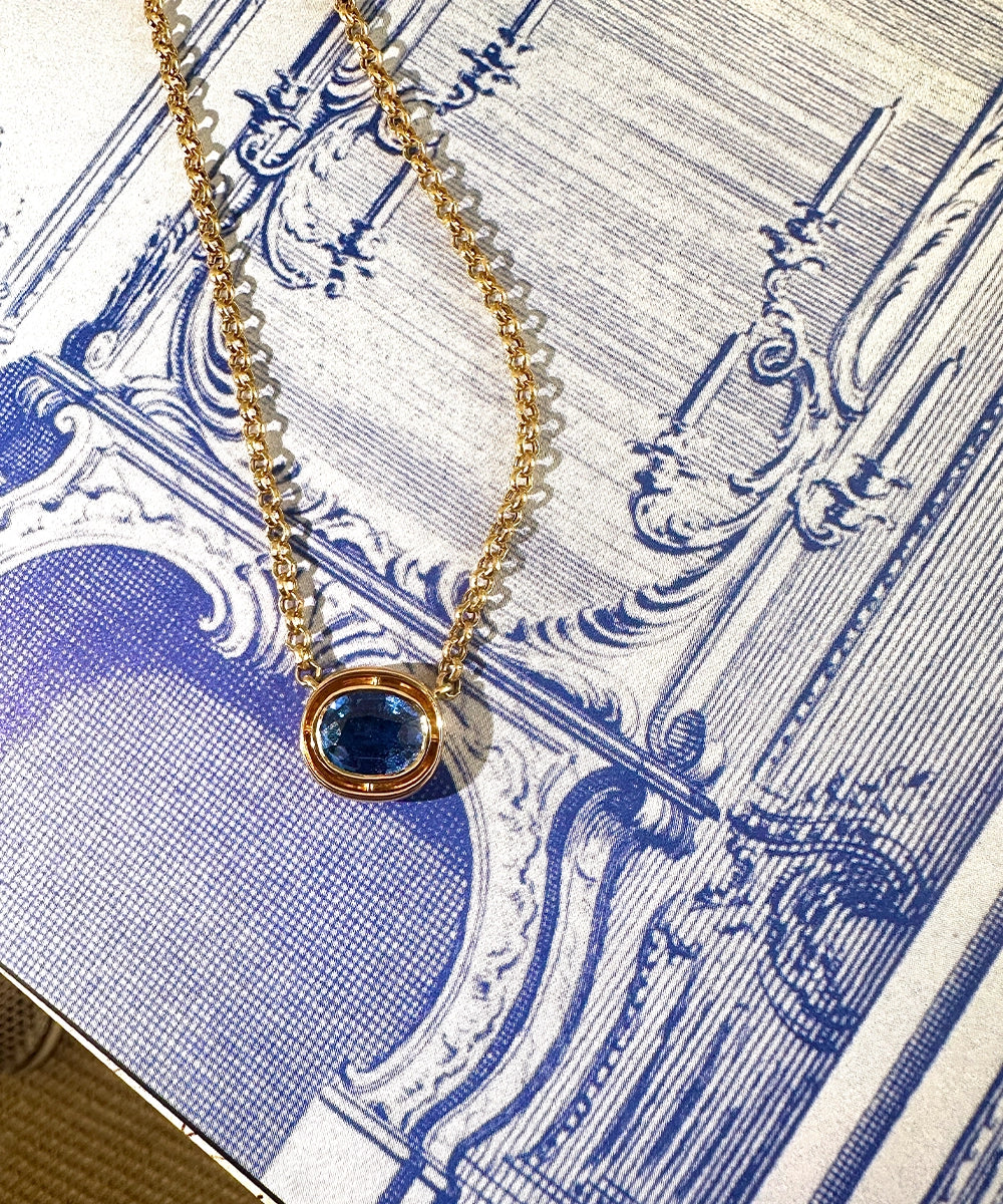 Eclipse Necklace with Blue Sapphire