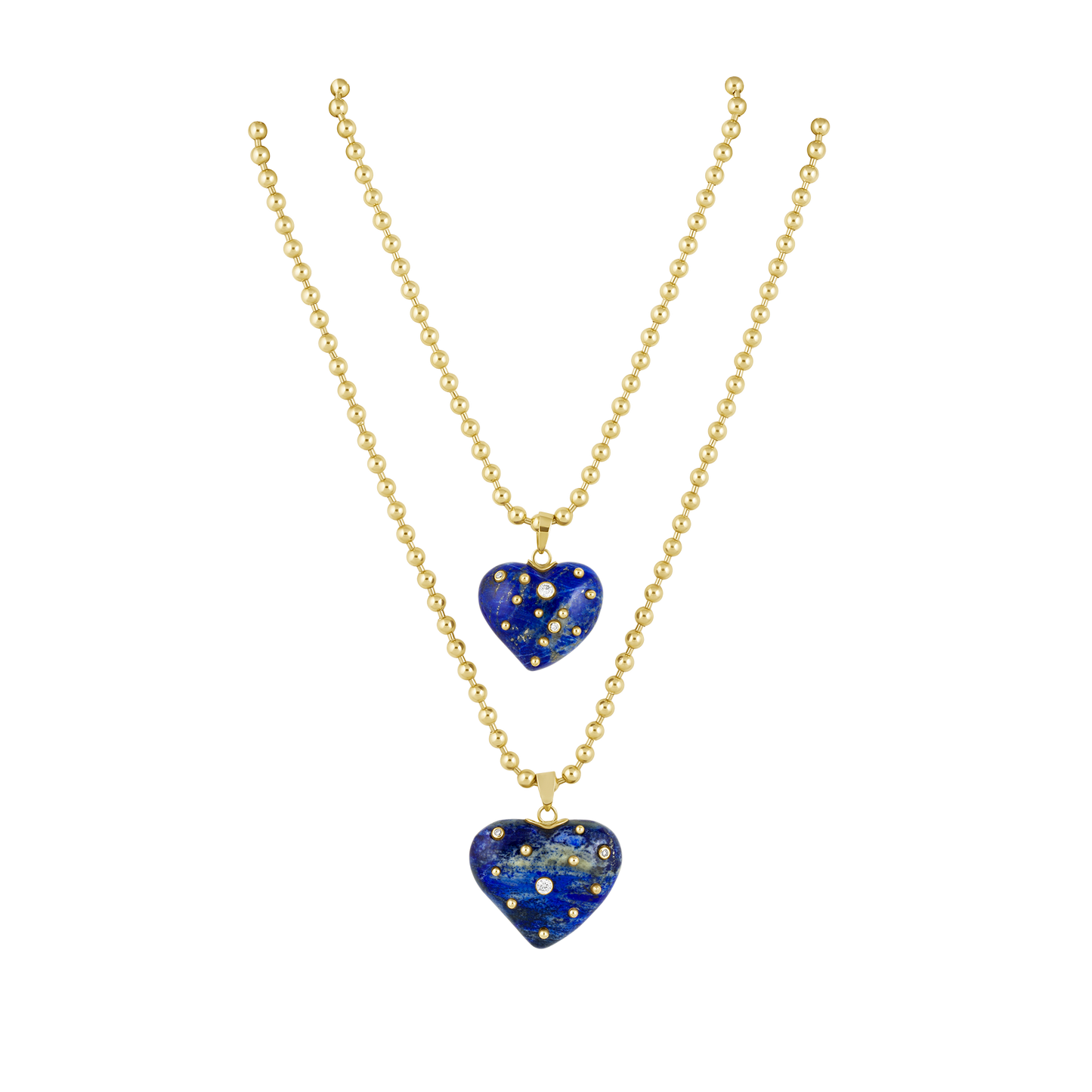 Small Blue Lapis Studded Heart (Bail)