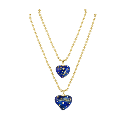 Small Blue Lapis Studded Heart (Bail)