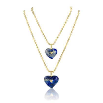 Small Blue Lapis Studded Heart (Bail)