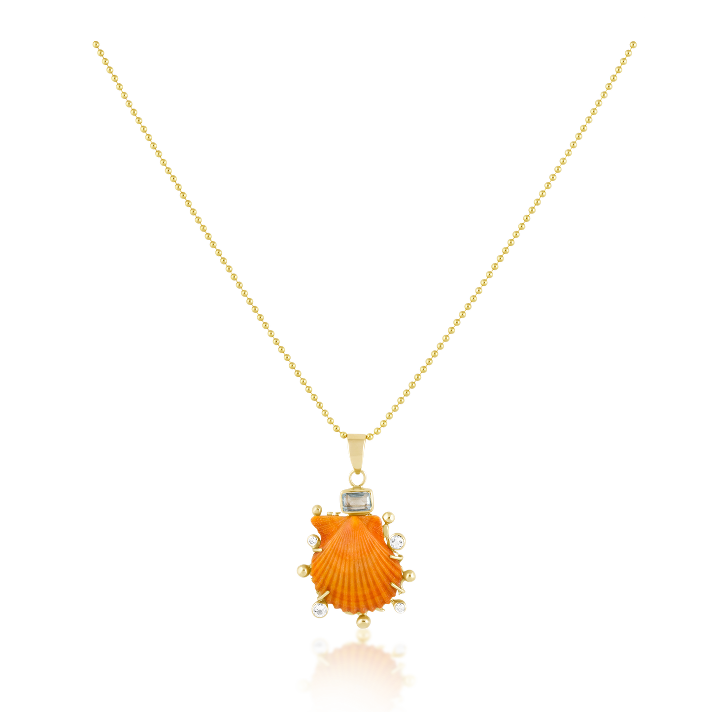 Light Orange Shell Halo Pendant
