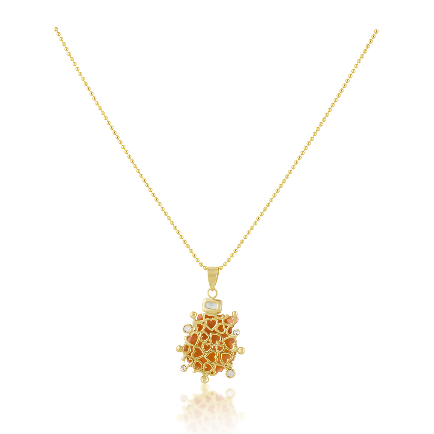 Light Orange Shell Halo Pendant