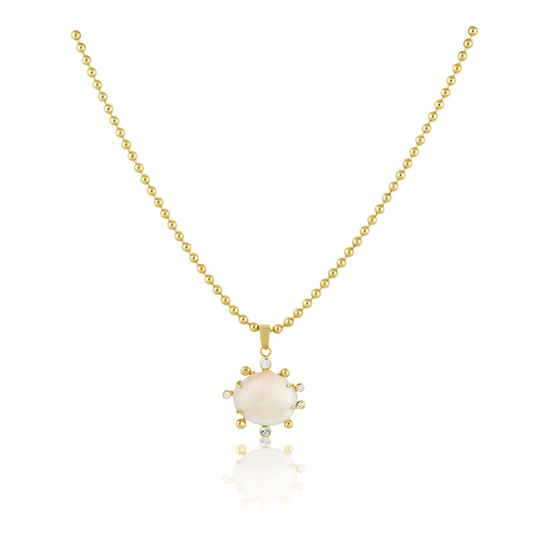 White Shell Halo Pendant