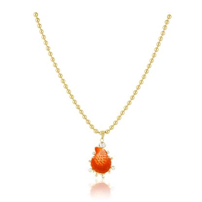 Pink Lions Paw Shell Halo Pendant