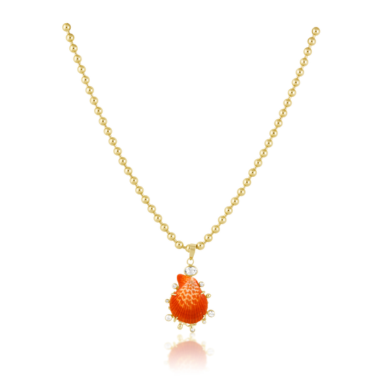 Pink Lions Paw Shell Halo Pendant