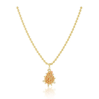 Pink Lions Paw Shell Halo Pendant