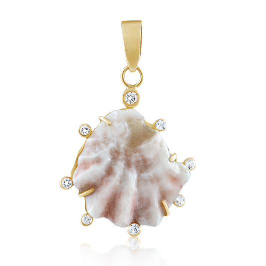 Off-White Kitten's Paw Halo Shell Pendant