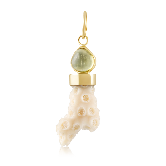 Yellow Teardrop Coral Pendant