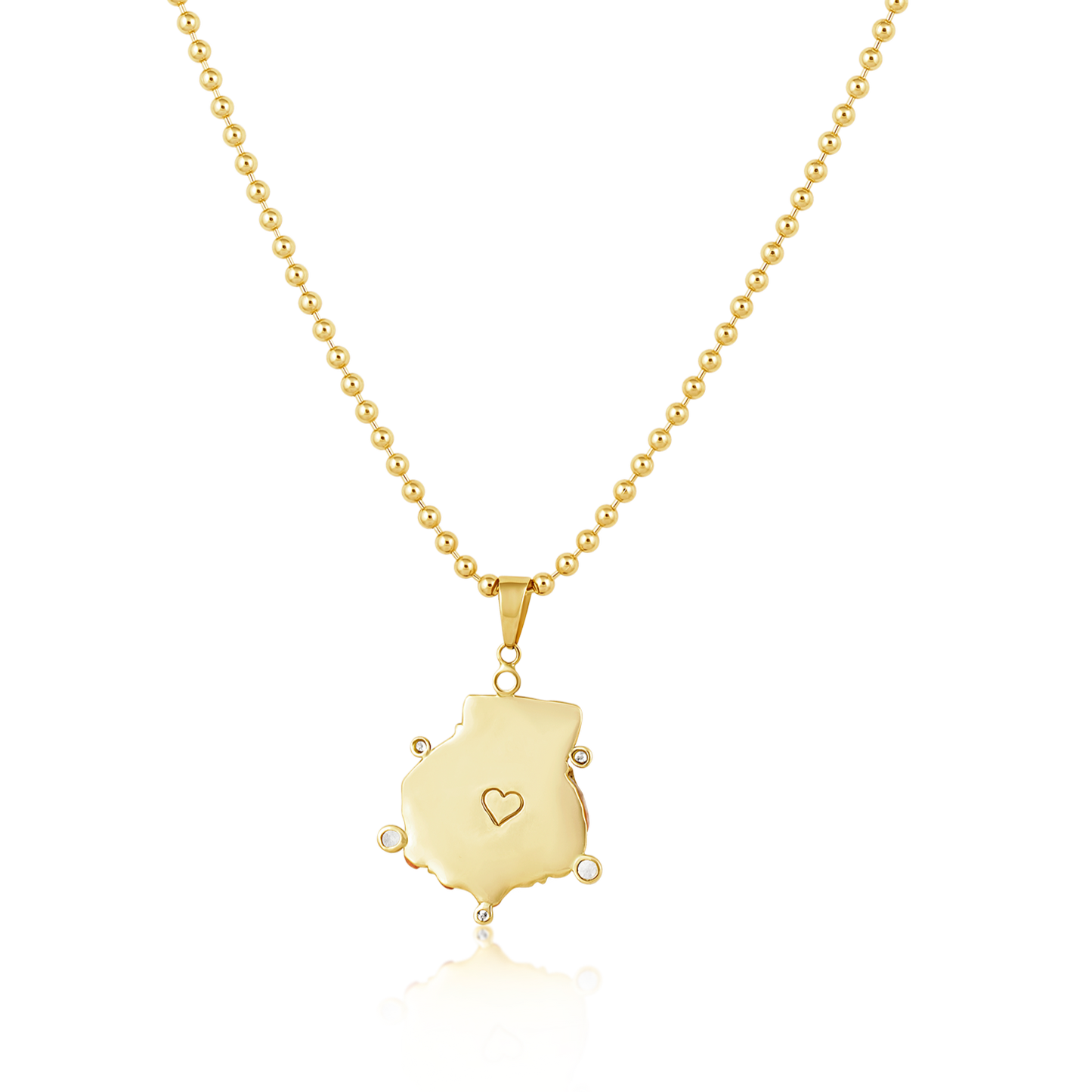 Pink Lion's Paw Shell Pendant with White Stone Halo