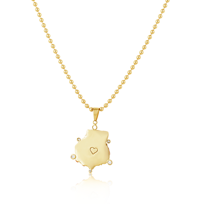 Pink Lion's Paw Shell Pendant with White Stone Halo
