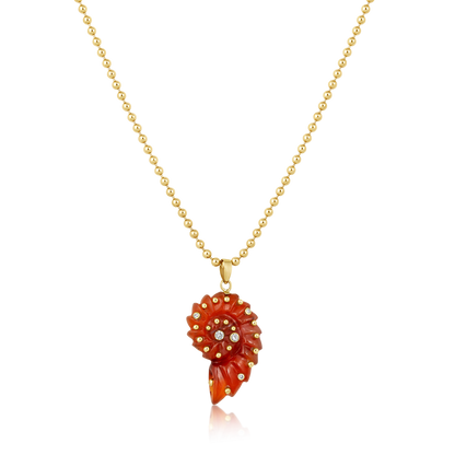 Carnelian Agate Ammonite Pendant