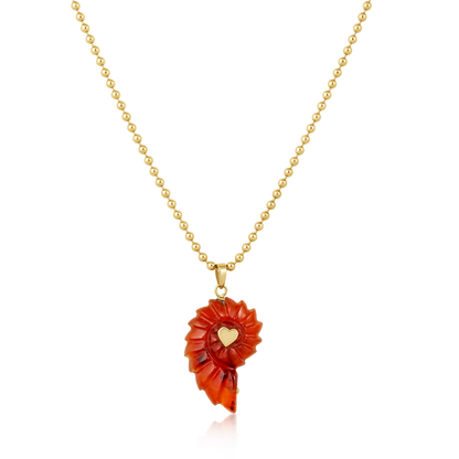 Carnelian Agate Ammonite Pendant