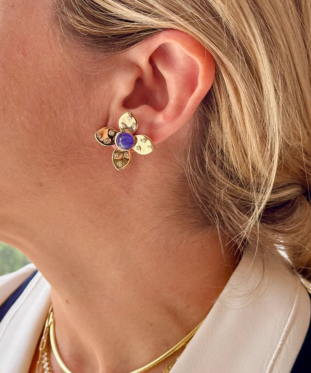 Grand Dotted Fleur Earrings