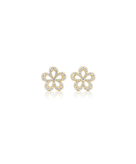 Eyelet Pave Diamond Earrings 14mm