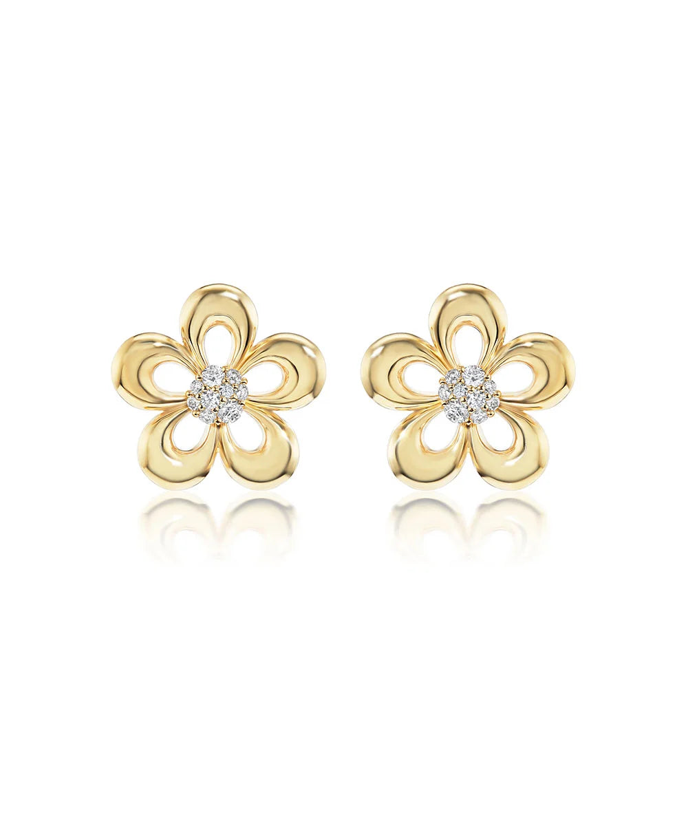 Eyelet Flower Earrings-25mm