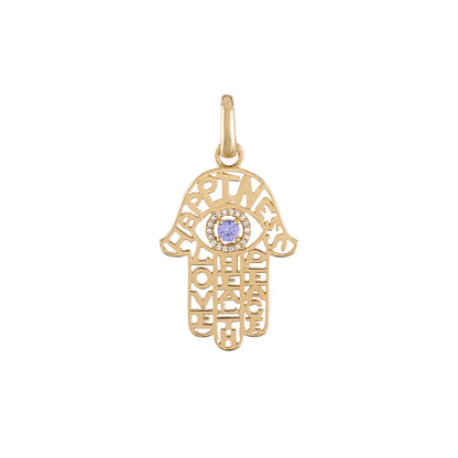Hamsa Pendant - Tanzanite