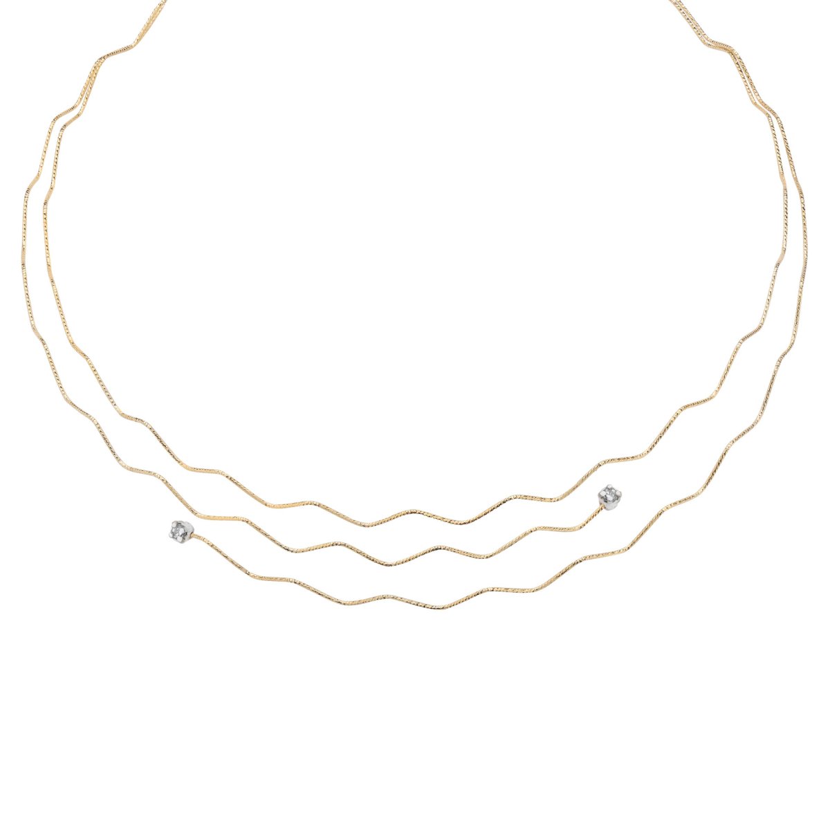 Wave Necklace with Diamond
