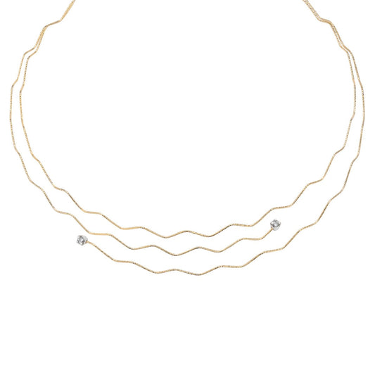 Wave Necklace with Diamond