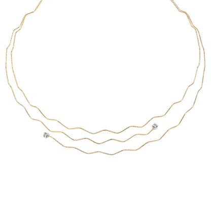 Wave Necklace with Diamond