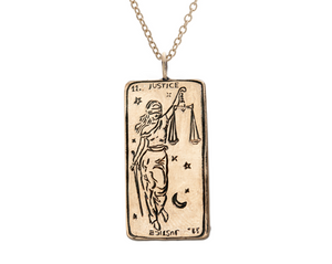 Justice Tarot Card Necklace