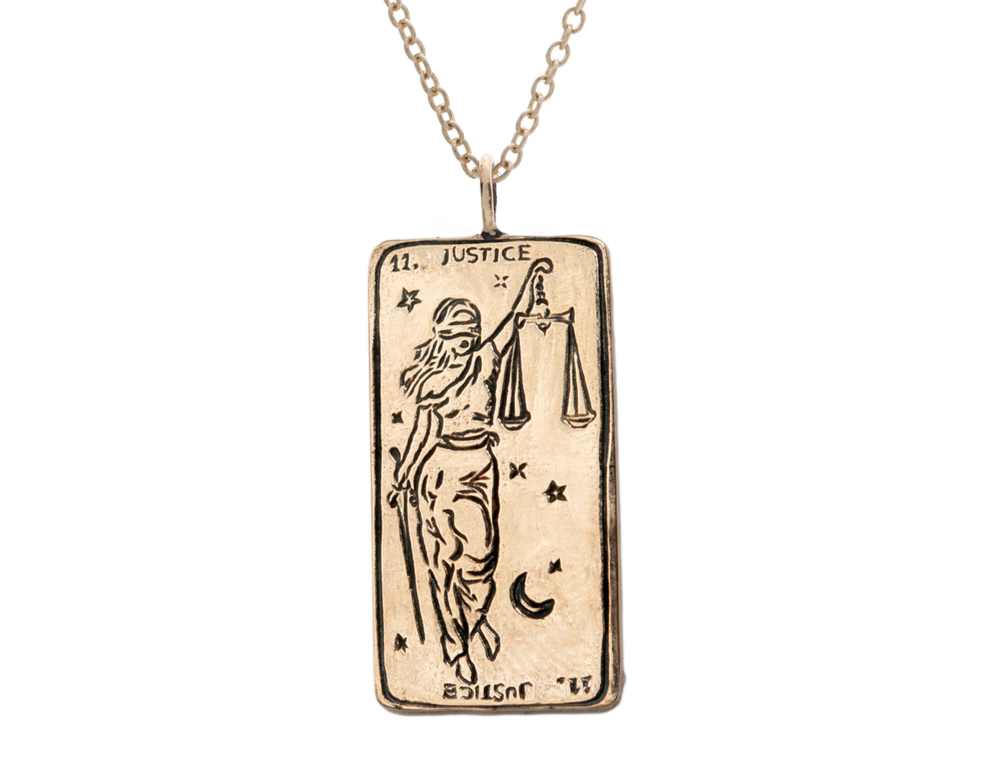 Justice Tarot Card Necklace