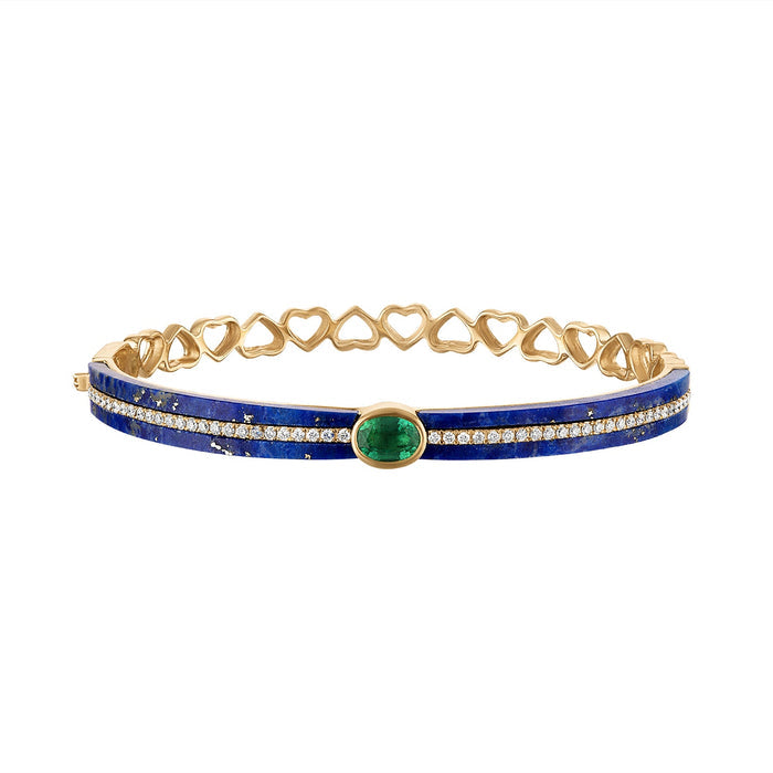 Stoned Love Bangle - Lapis and Emerald