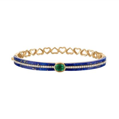 Stoned Love Bangle - Lapis and Emerald