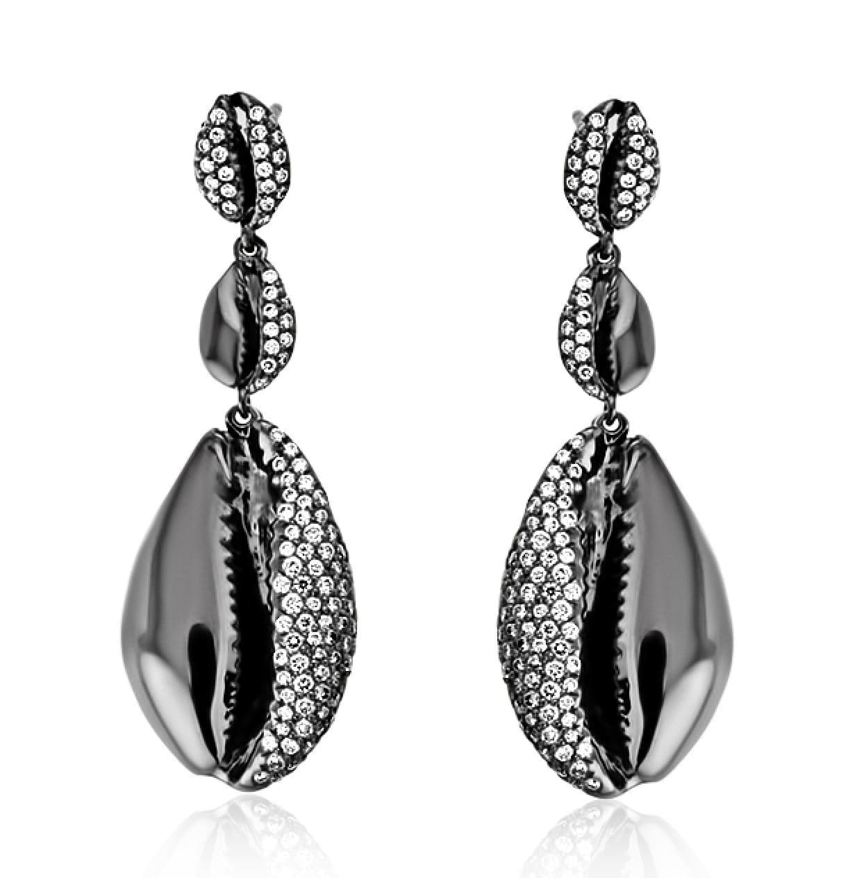 Le Cauri Drop Diamond Earrings