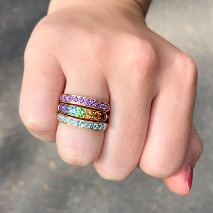 Cirque Half Eternity Band with Blue Topaz