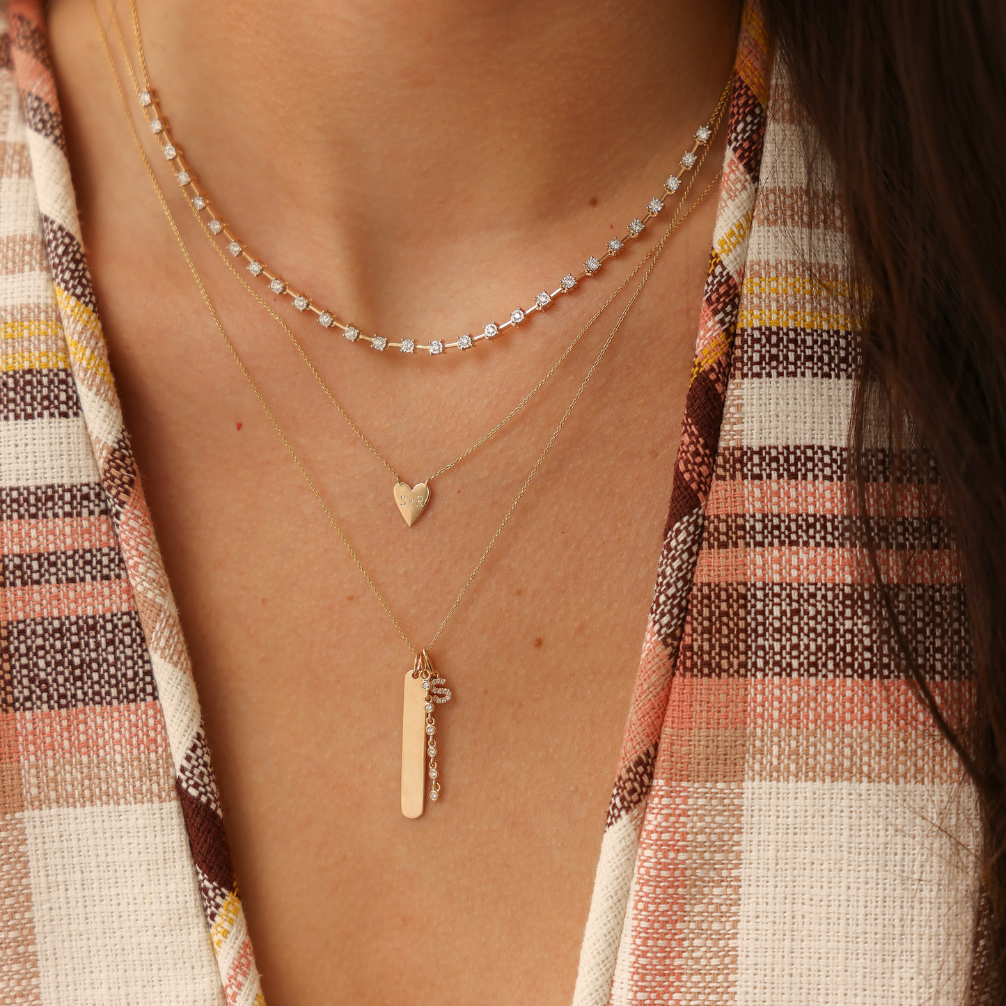 Ava Bea Interval Tennis Necklace - Yellow Gold