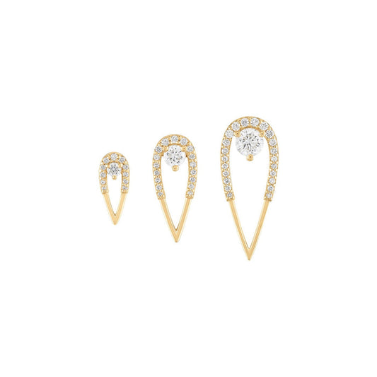Peacock Stud Earrings - Large - Diamond