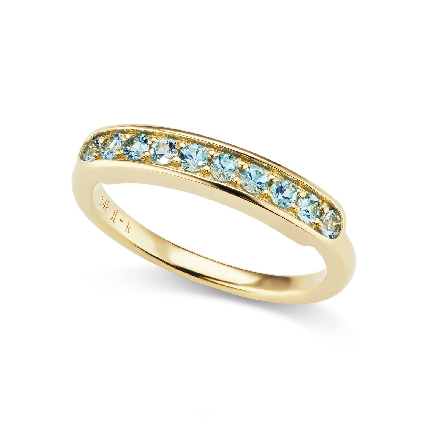 Cirque Half Eternity Band with Blue Topaz