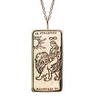 Load image into Gallery viewer, Strength Tarot Card Necklace