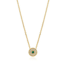 Load image into Gallery viewer, Universum Petite Pave Emerald Necklace