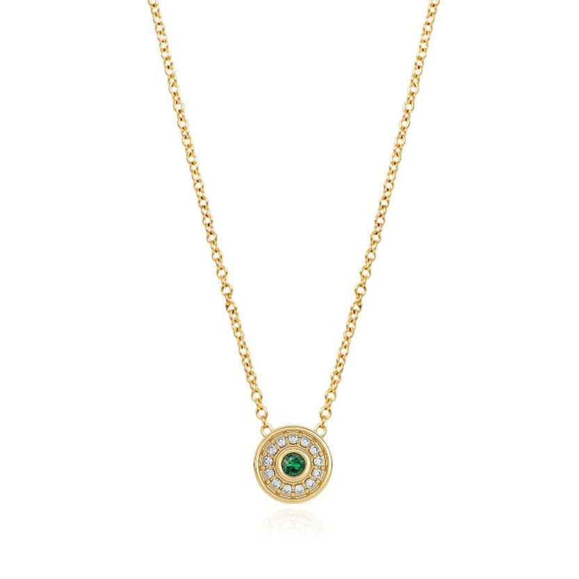 Universum Petite Pave Emerald Necklace