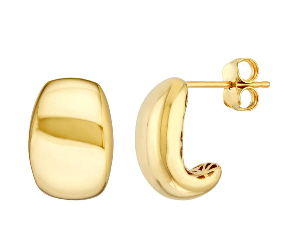 Wide Dome Hoop Earrings - Pair