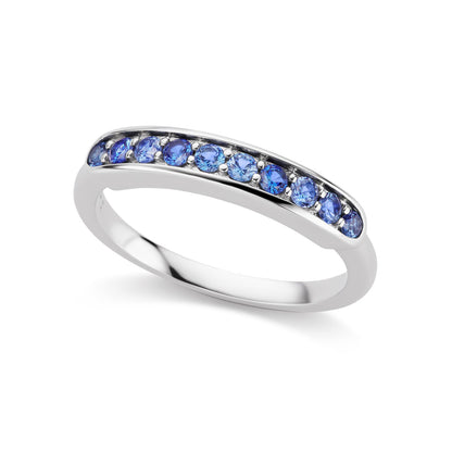 Cirque Half Eternity Band with Blue Sapphire