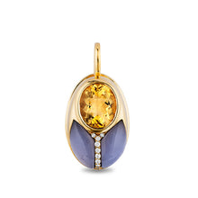 Load image into Gallery viewer, Big Love Bug Pendant - Citrine &amp; Blue Chalcedony