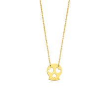 Load image into Gallery viewer, 14k yellow gold mini skull necklace