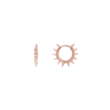 Load image into Gallery viewer, Spike Huggies 14k Rose Gold