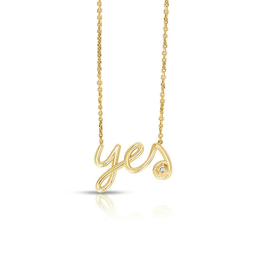 Yes Necklace Diamond 14k Yellow Gold