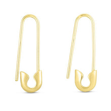 Load image into Gallery viewer, Safety Pin Earring 14k Yellow Gold